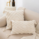Capa de Almofada Boho Chic com Franja bege