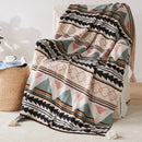 Manta para Sofá Xadrez Boho com Franjas Vintage