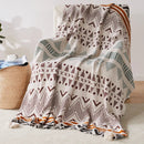 Manta para Sofá Xadrez Boho com Franjas Vintage