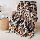 Manta para Sofá Xadrez Boho com Franjas Vintage