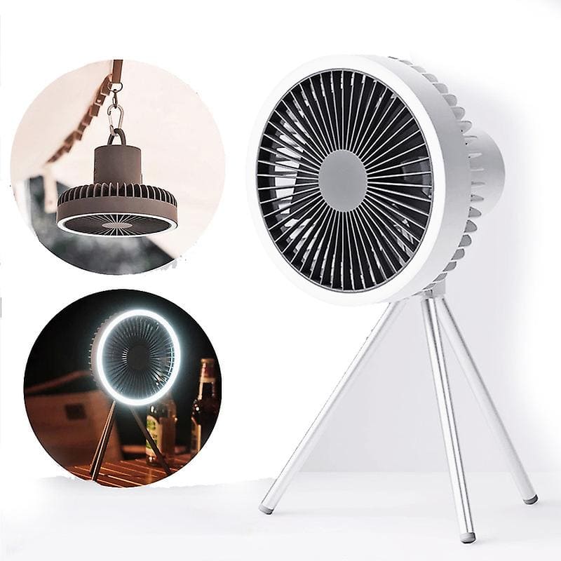 Ventilador Portátil Multifuncional de Teto ou Mesa com Luz de Led