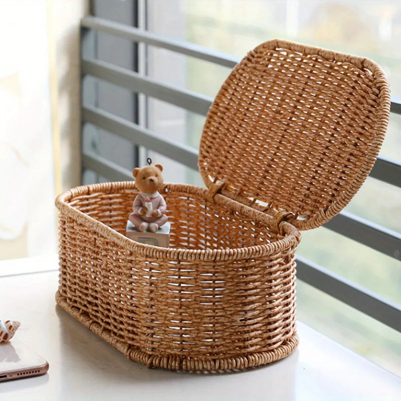 Conjunto Cesto de Armazenamento Rattan Serra