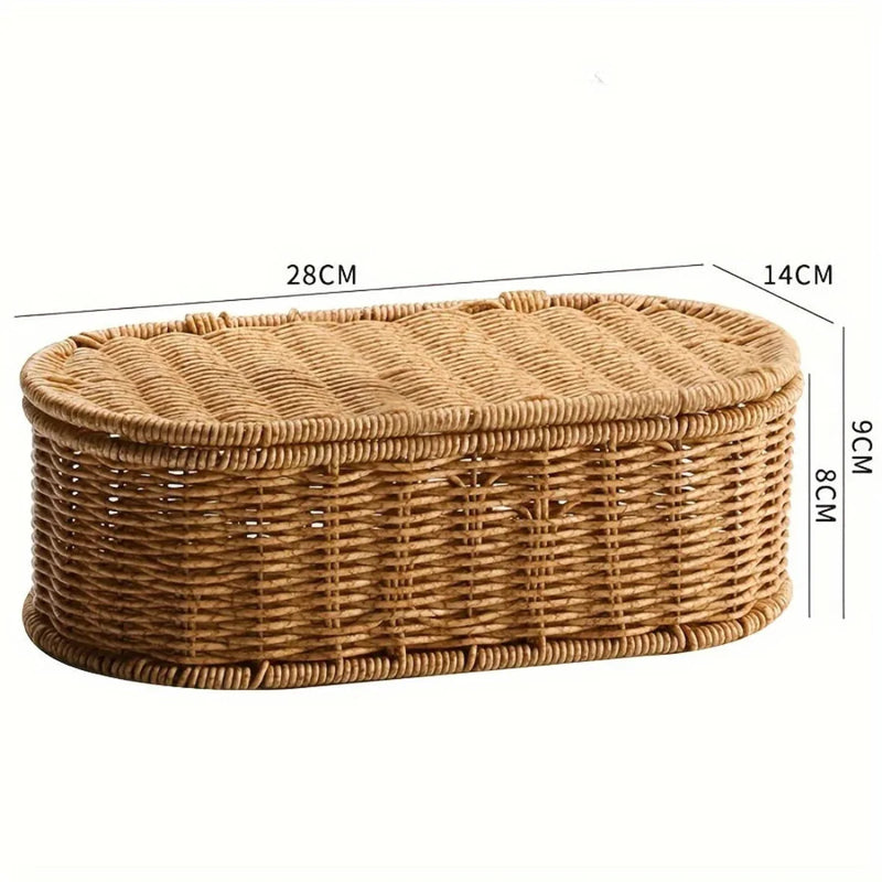 Conjunto Cesto de Armazenamento Rattan Serra