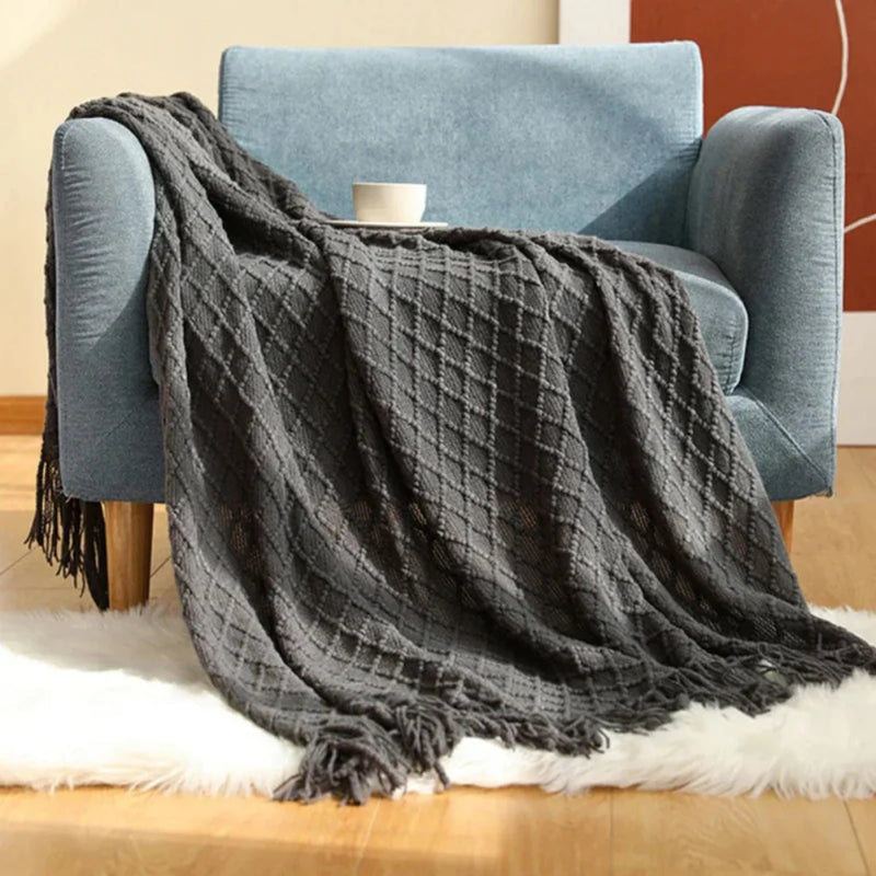 Manta para Sofá de tricô estilo Boho classic