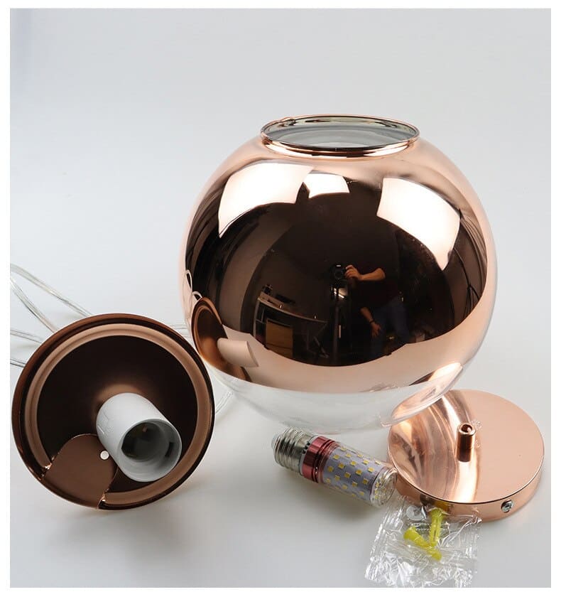 Lustre Pendente Bola de Led Espelhado