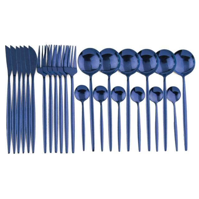 Conjunto de Talheres com 24 Peças em Aço Inoxidável - Deluxe - Le Person