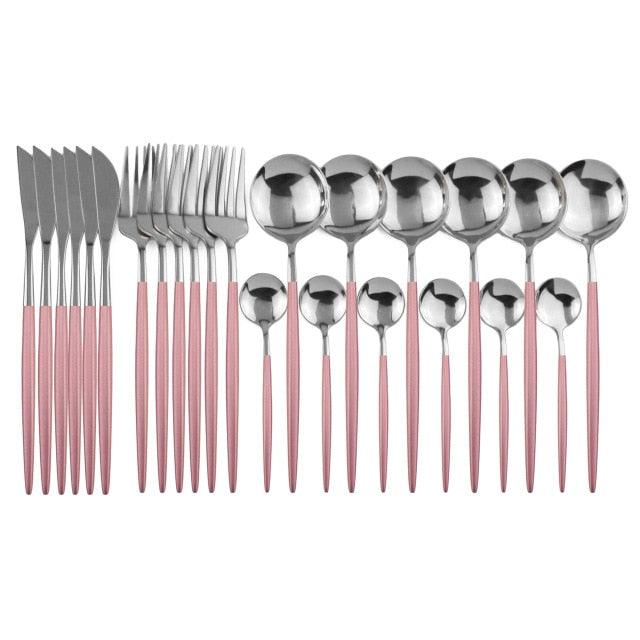 Conjunto de Talheres com 24 Peças em Aço Inoxidável - Deluxe - Le Person